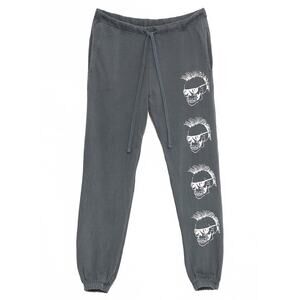 Ed Hardy Unisex Large Punk Skull Sweatpants Gray Terry 100% Cotton